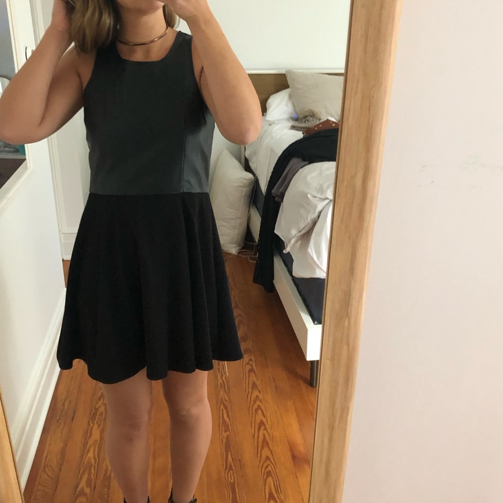 Black Vegan Leather Dress